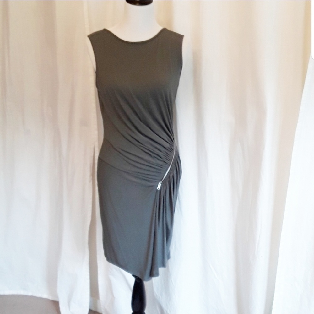 Grey green dress with rusted side zipper NWT sz M
